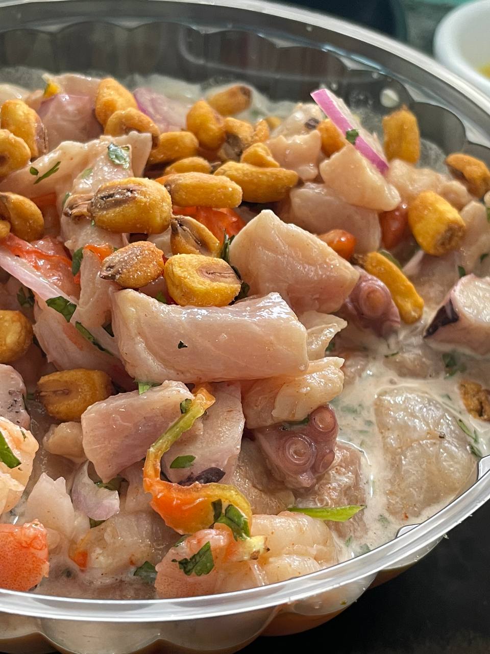 Cóctel de camarones Ceviche Express El Valle
