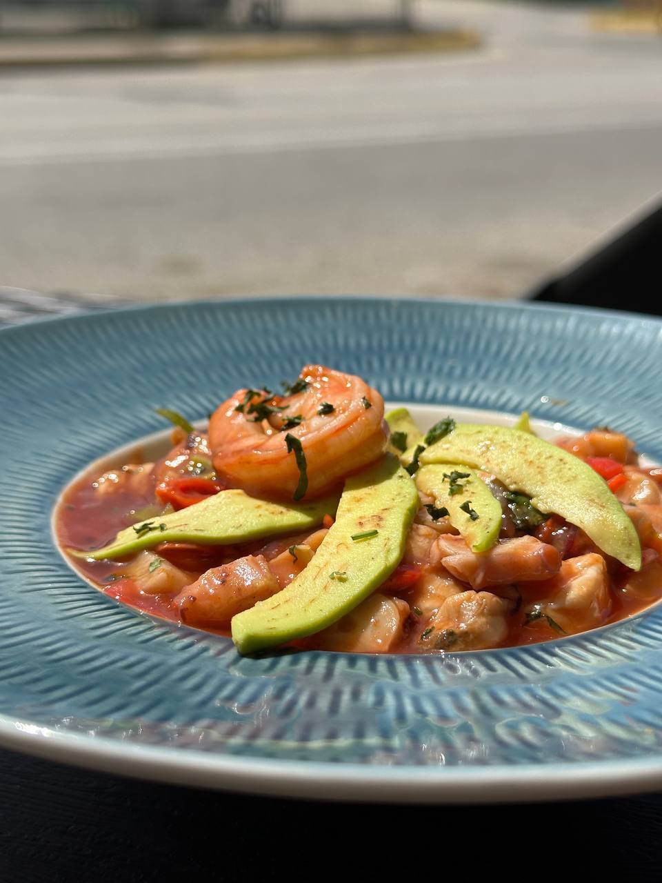 Sopa marinera y mariscos Ceviche Express Margarita